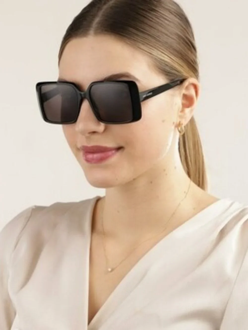 SAINT LAURENT SL451 001 BLACK OVERSIZED SQUARE SUNGLASSES